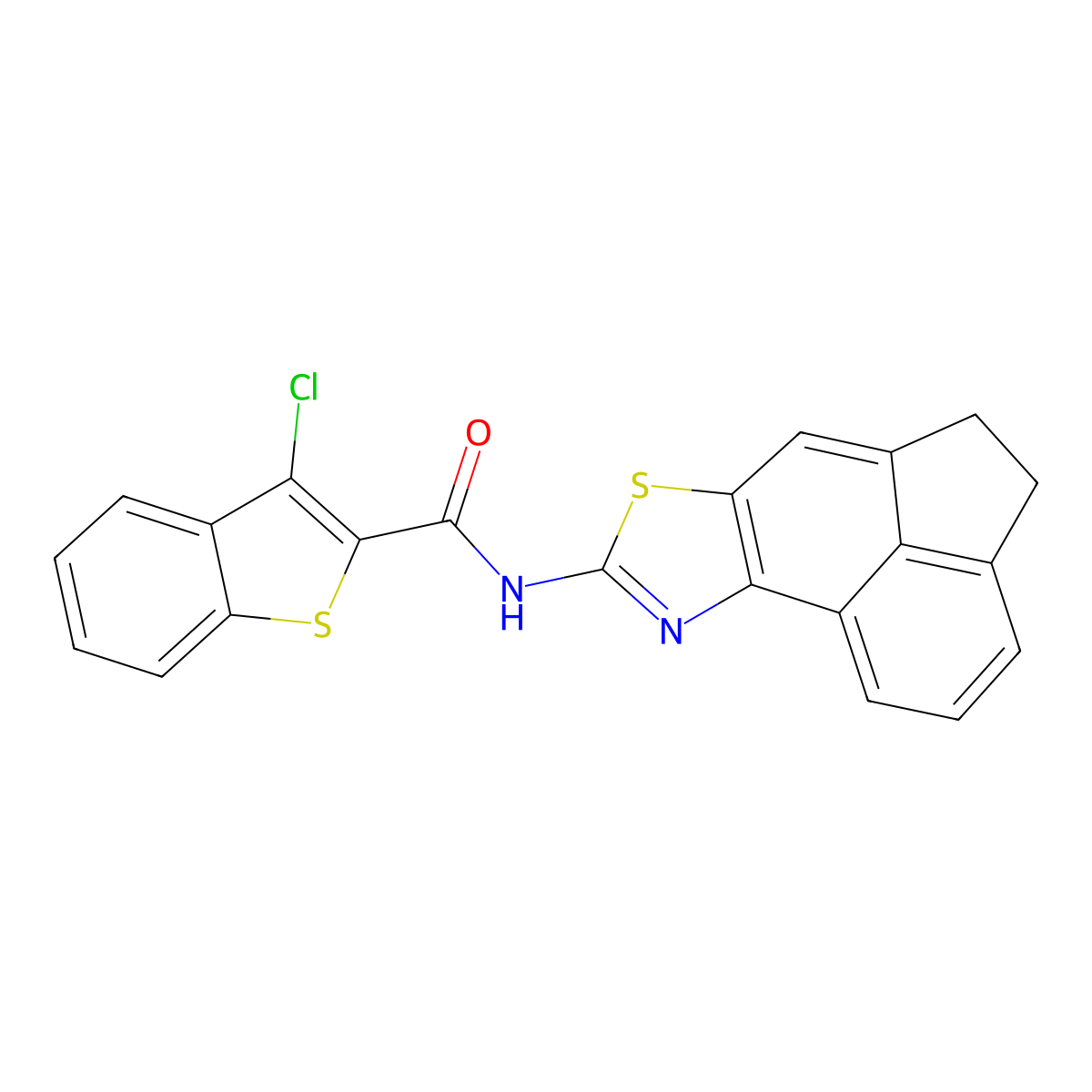 3-chloro-N-(4,5-dihydroacenaphtho[5,4-d]thiazol-8-yl)benzo[b]thiophene-2-carboxamide molecular structure, CAS 477486-38-7