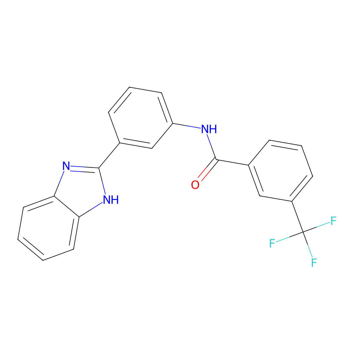 N-(3-(1H-benzo[d]imidazol-2-yl)phenyl)-3-(trifluoromethyl)benzamide molecular structure, CAS 477486-40-1