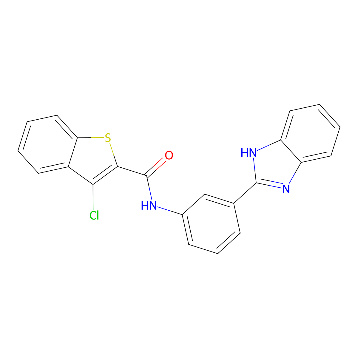 N-(3-(1H-benzo[d]imidazol-2-yl)phenyl)-3-chlorobenzo[b]thiophene-2-carboxamide molecular structure, CAS 477486-41-2