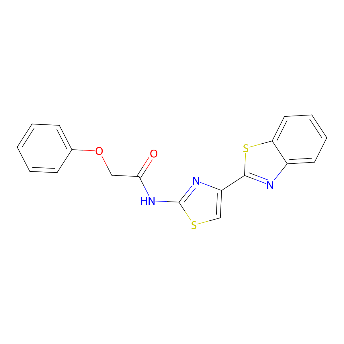 N-[4-(1,3-benzothiazol-2-yl)-1,3-thiazol-2-yl]-2-phenoxyacetamide molecular structure, CAS 477486-52-5