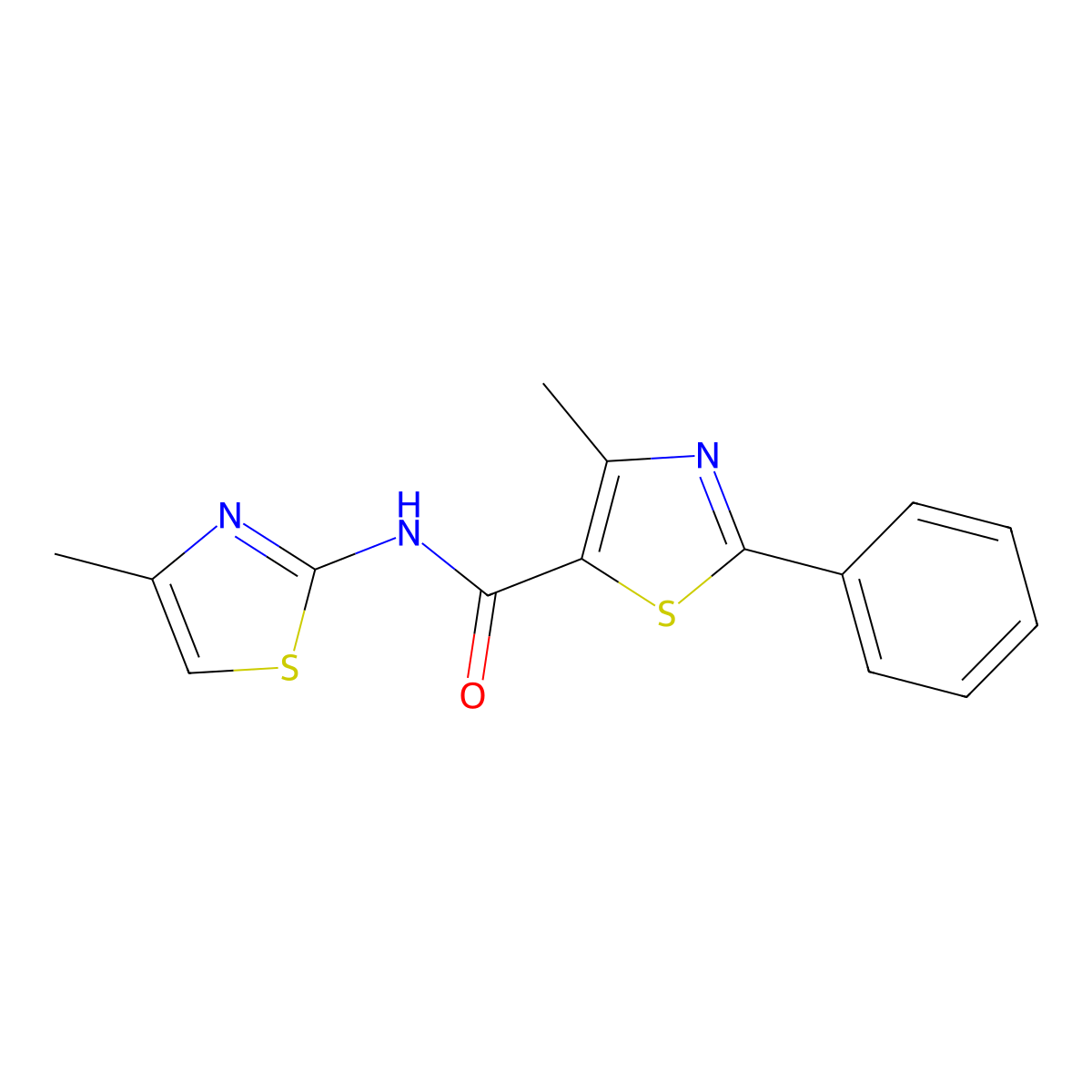 4-methyl-N-[(2Z)-4-methyl-1,3-thiazol-2(3H)-ylidene]-2-phenyl-1,3-thiazole-5-carboxamide molecular structure, CAS 477489-01-3
