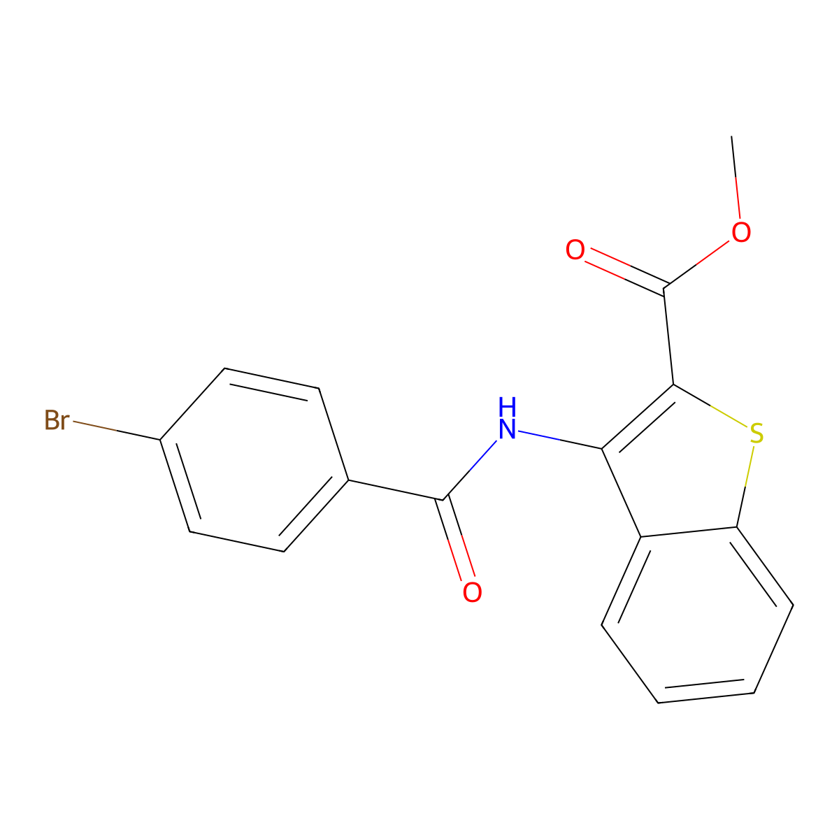 Methyl 3-(4-bromobenzamido)benzo[b]thiophene-2-carboxylate molecular structure, CAS 477490-08-7