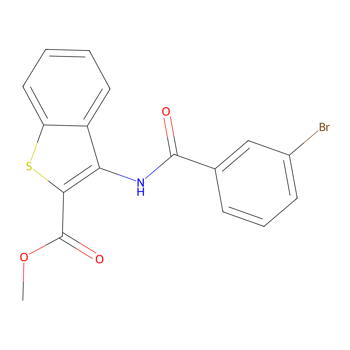 Methyl 3-(3-bromobenzamido)benzo[b]thiophene-2-carboxylate molecular structure, CAS 477490-11-2