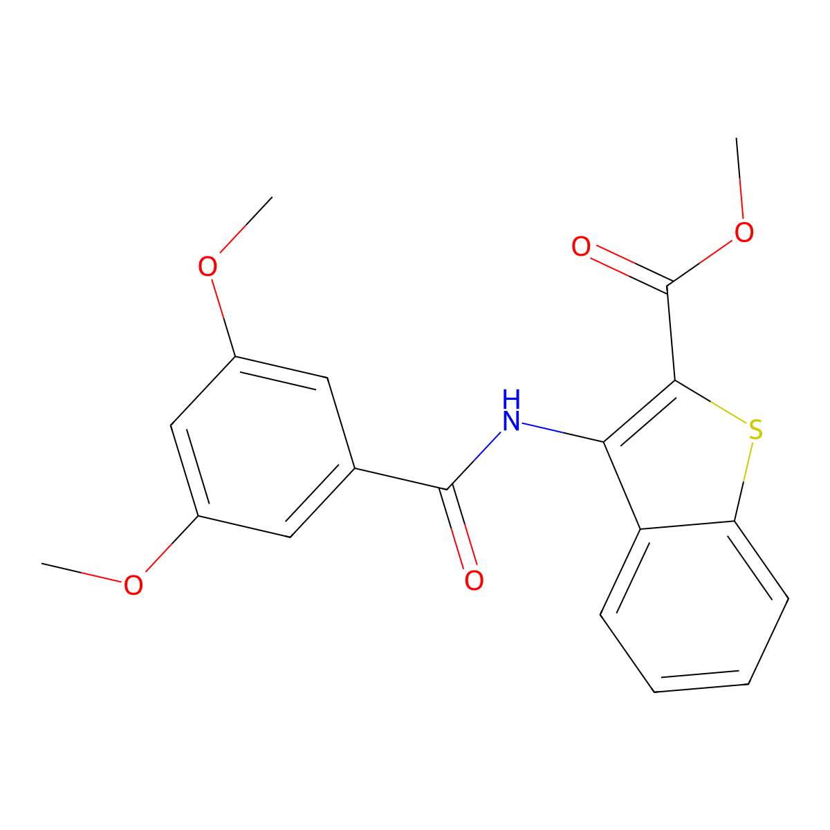Methyl 3-(3,5-dimethoxybenzamido)benzo[b]thiophene-2-carboxylate molecular structure, CAS 477490-22-5