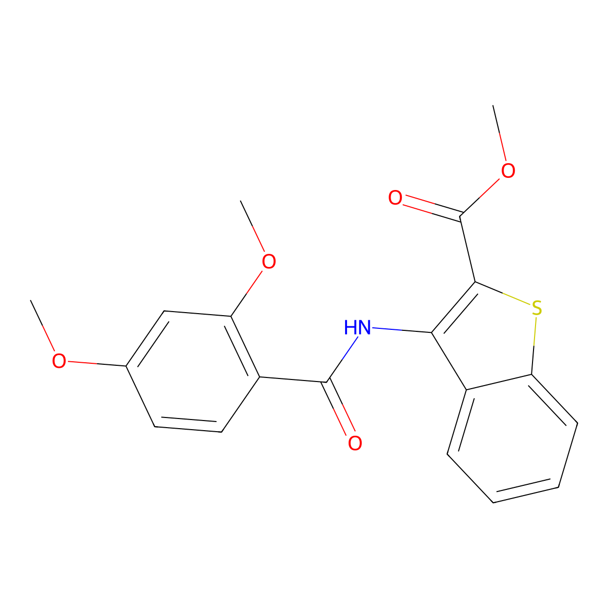 Methyl 3-(2,4-dimethoxybenzamido)benzo[b]thiophene-2-carboxylate molecular structure, CAS 477490-23-6