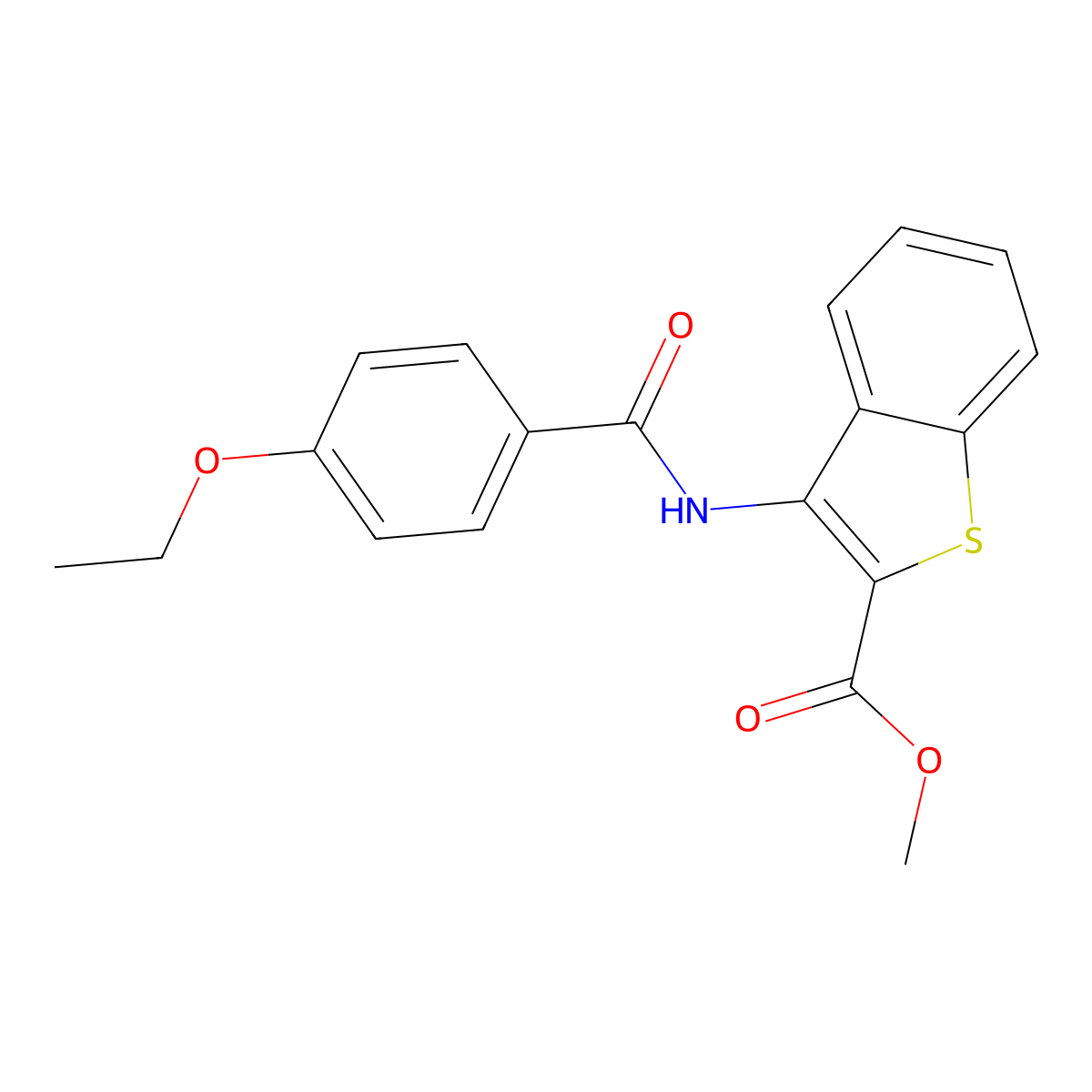 Methyl 3-(4-ethoxybenzamido)benzo[b]thiophene-2-carboxylate molecular structure, CAS 477490-30-5