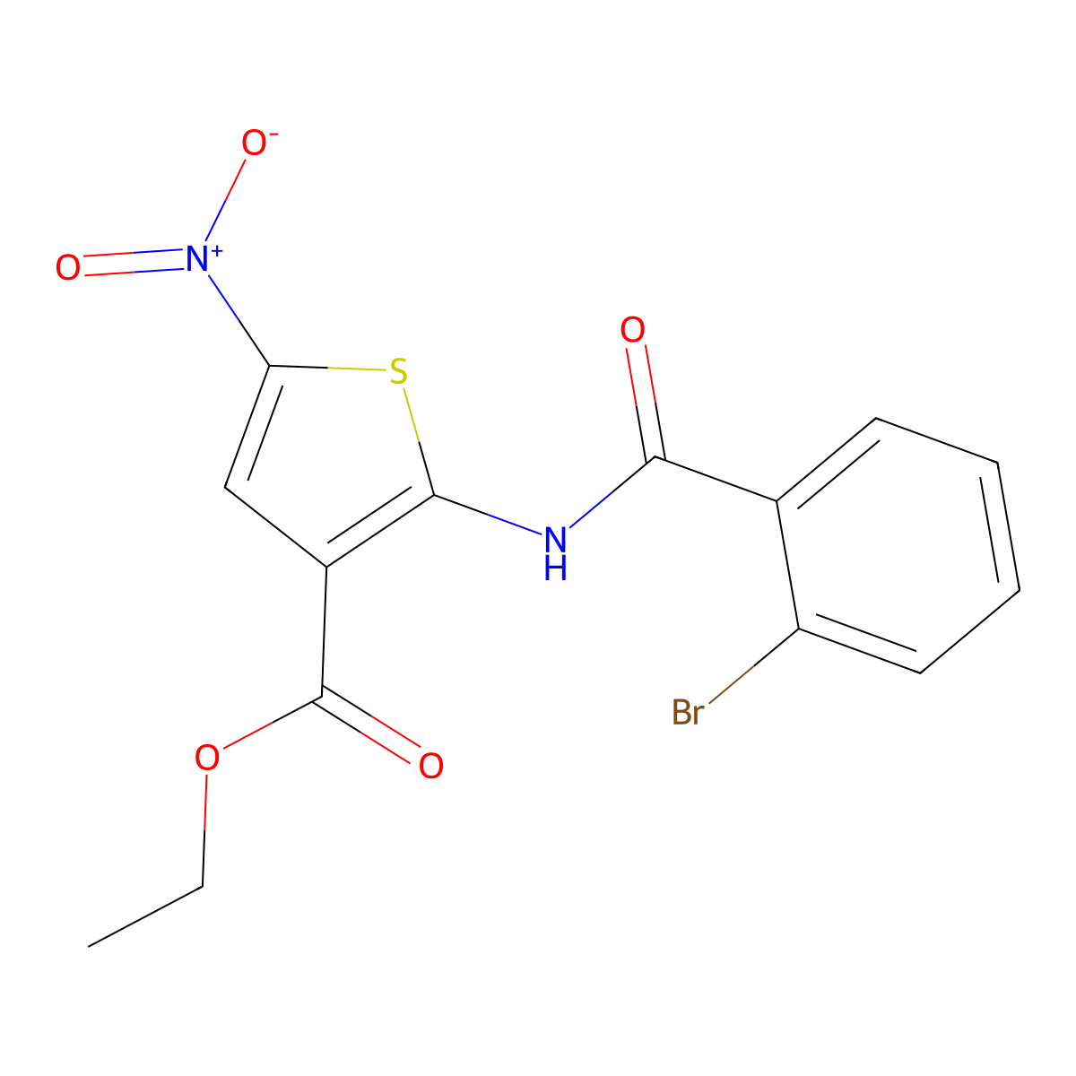 Ethyl 2-(2-bromobenzamido)-5-nitrothiophene-3-carboxylate molecular structure, CAS 477490-78-1