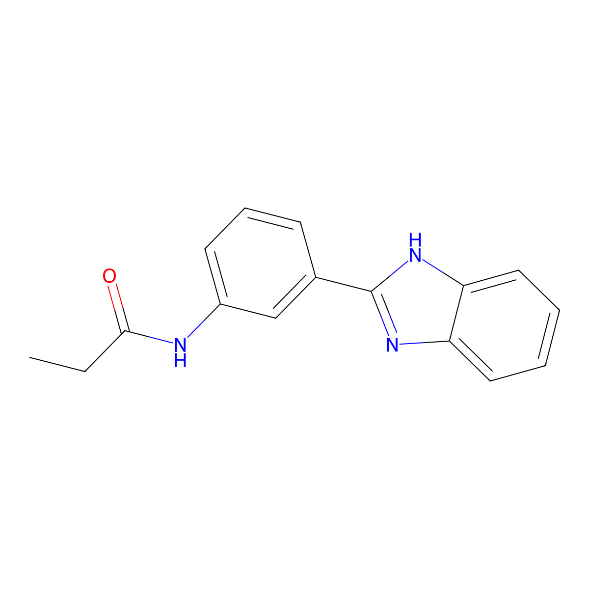 N-(3-(1H-benzo[d]imidazol-2-yl)phenyl)propionamide molecular structure, CAS 477492-93-6