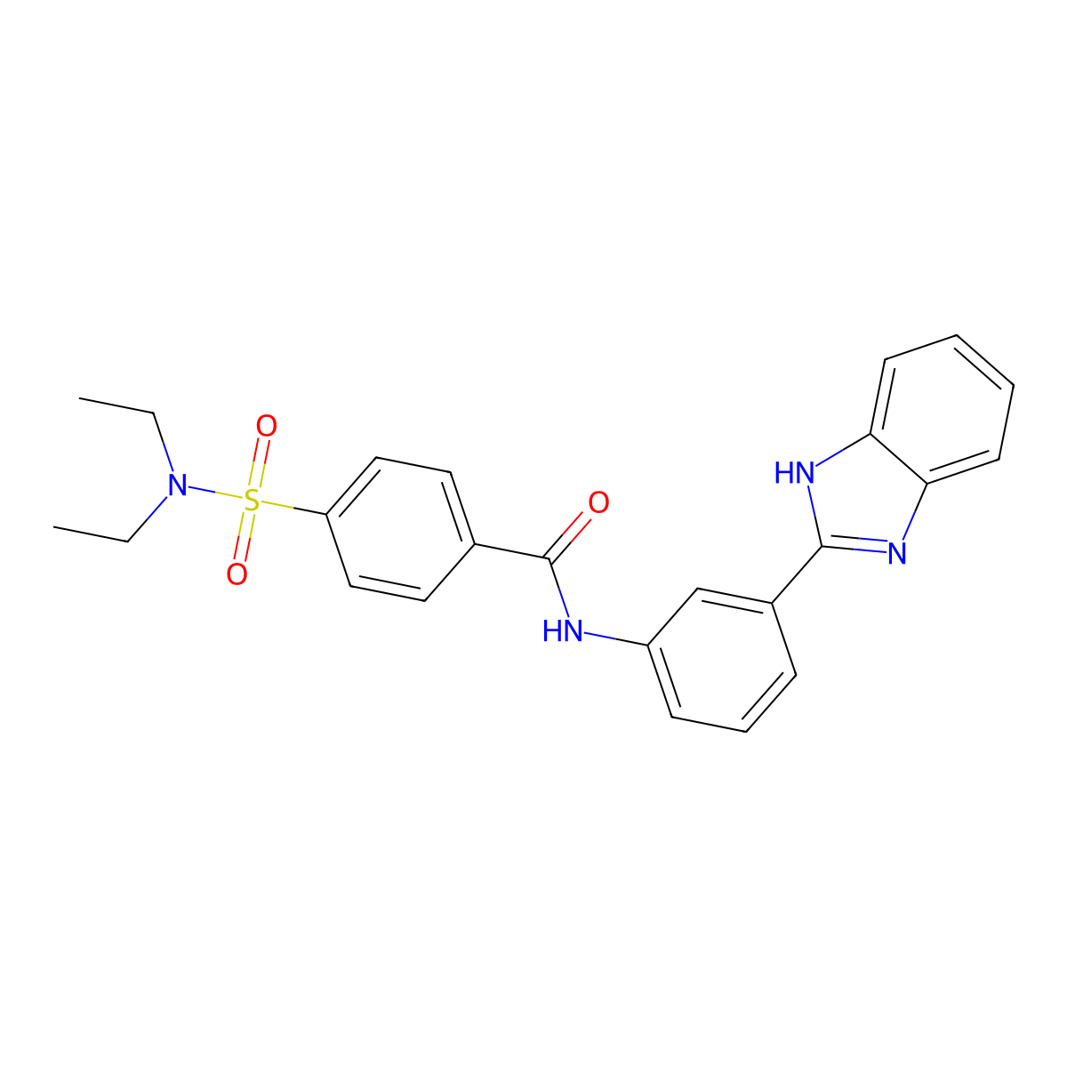 N-(3-(1H-benzo[d]imidazol-2-yl)phenyl)-4-(N,N-diethylsulfamoyl)benzamide molecular structure, CAS 477493-02-0