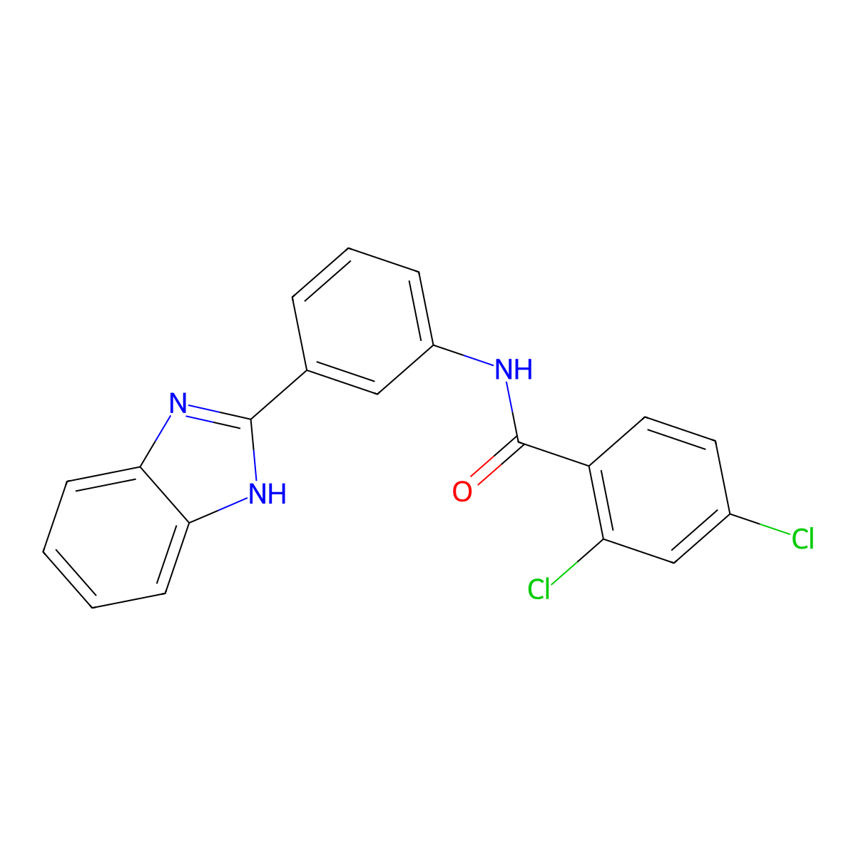 N-[3-(1H-benzimidazol-2-yl)phenyl]-2,4-dichlorobenzamide molecular structure, CAS 477493-08-6
