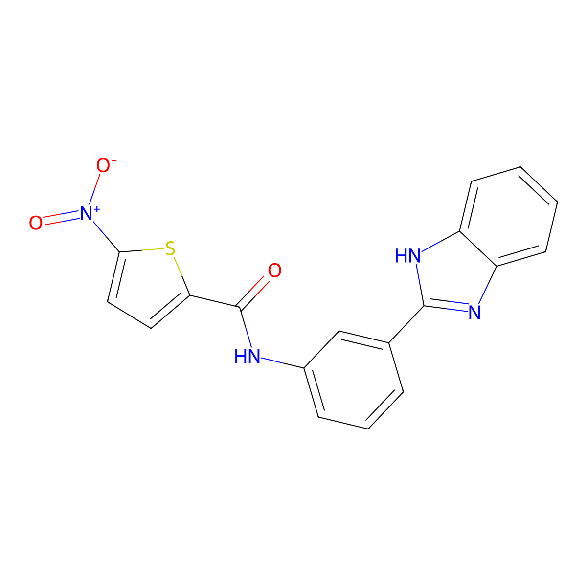 N-[3-(1H-benzimidazol-2-yl)phenyl]-5-nitrothiophene-2-carboxamide molecular structure, CAS 477493-25-7