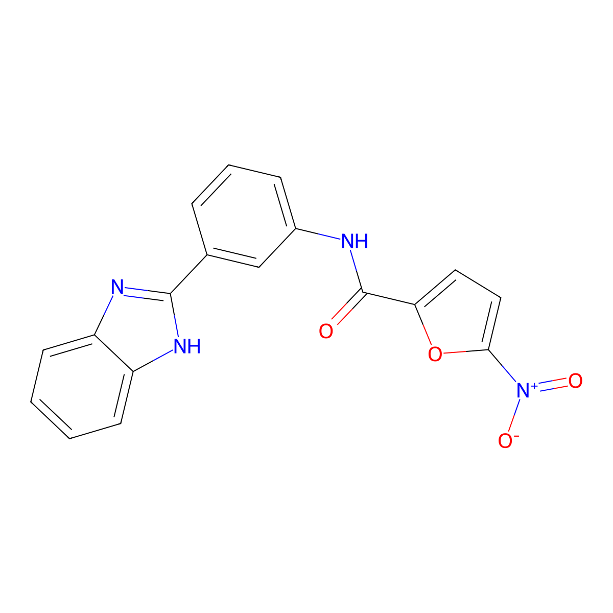 N-(3-(1H-benzo[d]imidazol-2-yl)phenyl)-5-nitrofuran-2-carboxamide molecular structure, CAS 477493-33-7