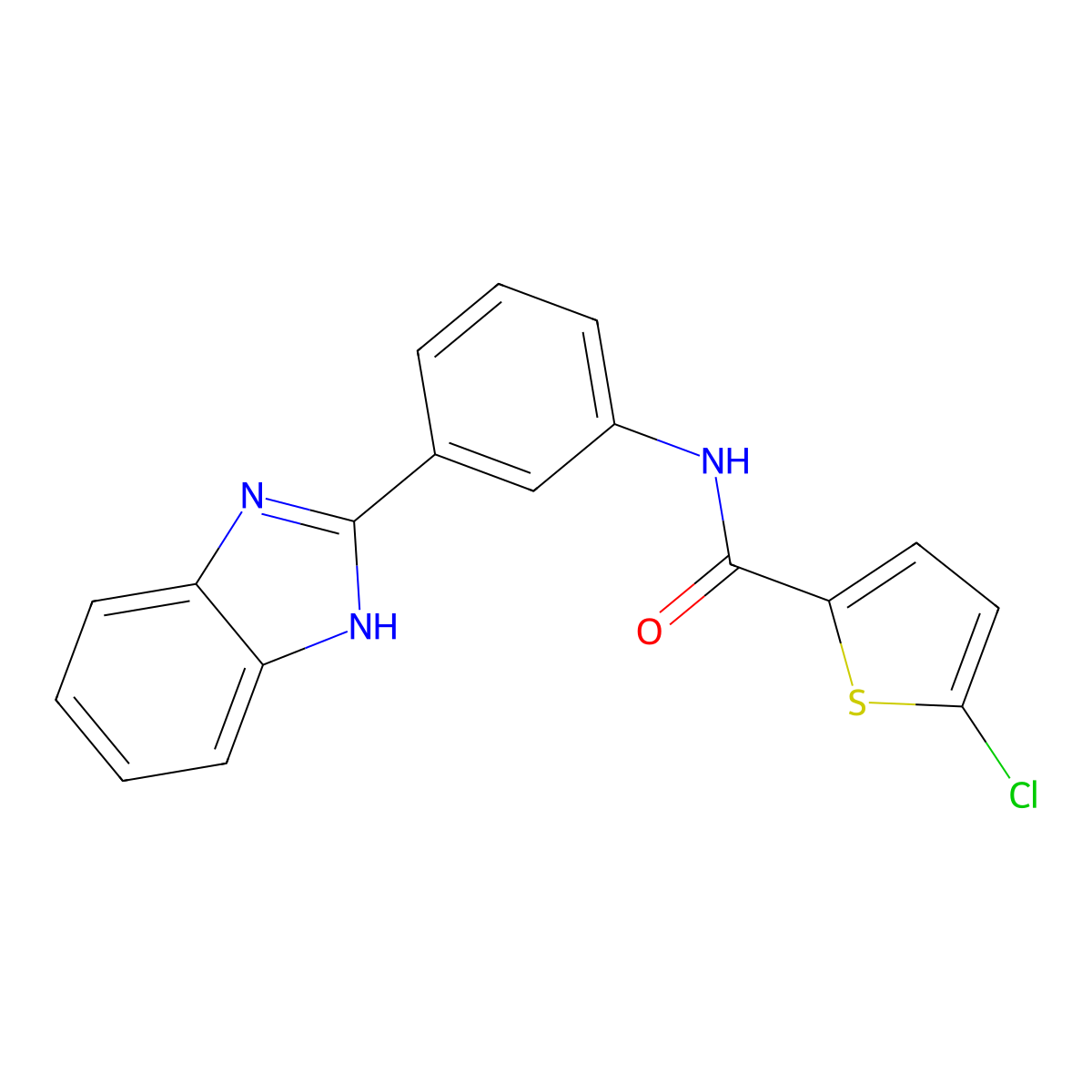 N-[3-(1H-benzimidazol-2-yl)phenyl]-5-chlorothiophene-2-carboxamide molecular structure, CAS 477493-37-1