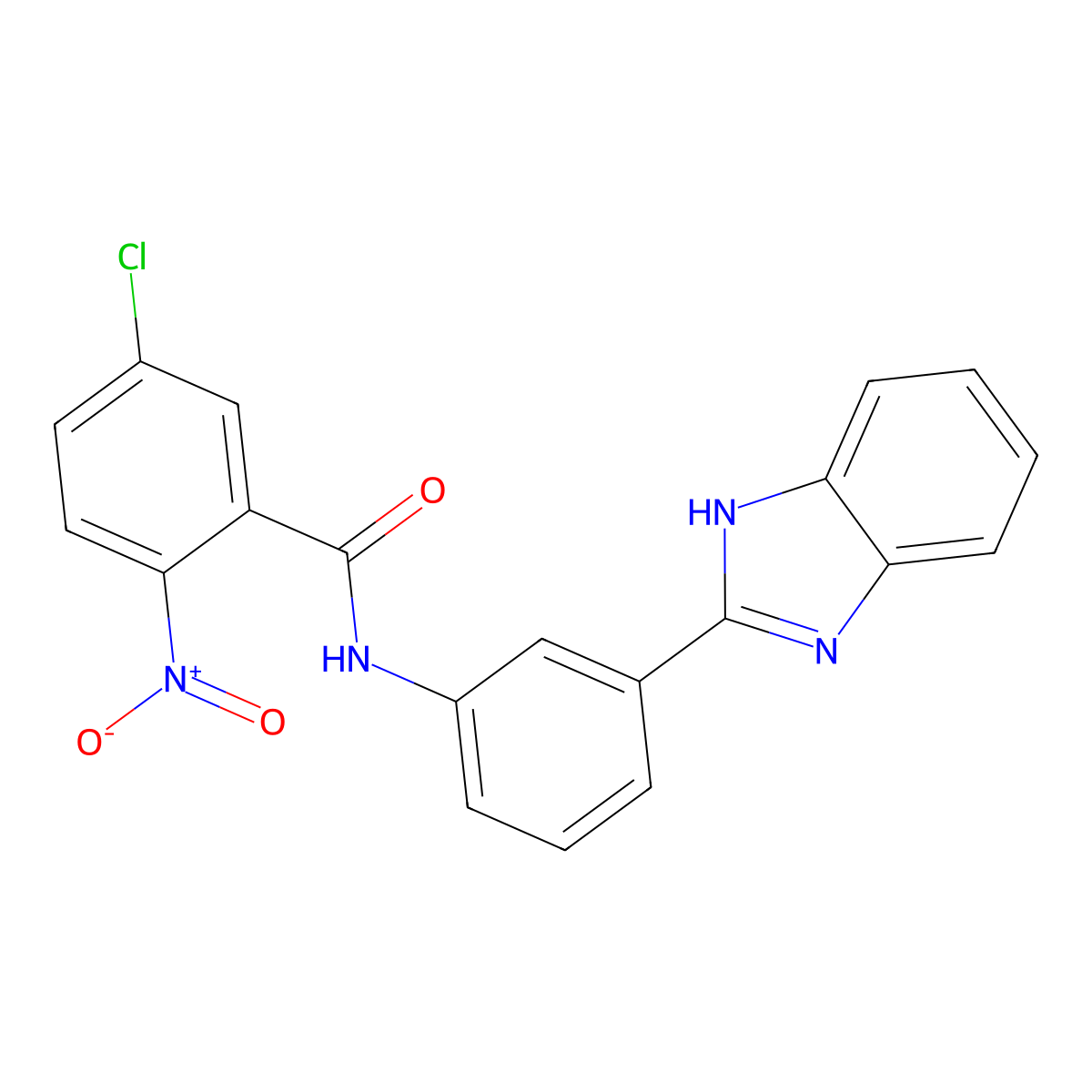N-[3-(1H-benzimidazol-2-yl)phenyl]-5-chloro-2-nitrobenzamide molecular structure, CAS 477493-41-7