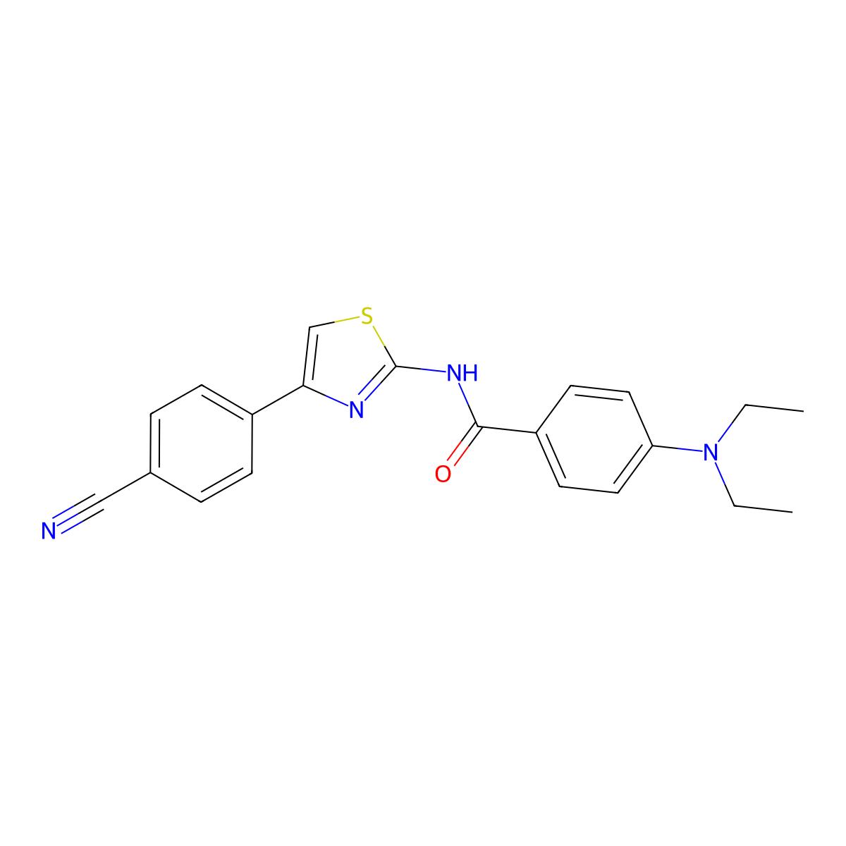 N-[4-(4-cyanophenyl)-1,3-thiazol-2-yl]-4-(diethylamino)benzamide molecular structure, CAS 477493-49-5
