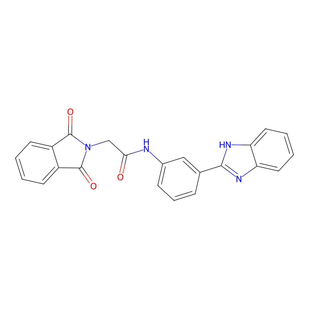 N-(3-(1H-benzo[d]imidazol-2-yl)phenyl)-2-(1,3-dioxoisoindolin-2-yl)acetamide molecular structure, CAS 477493-50-8