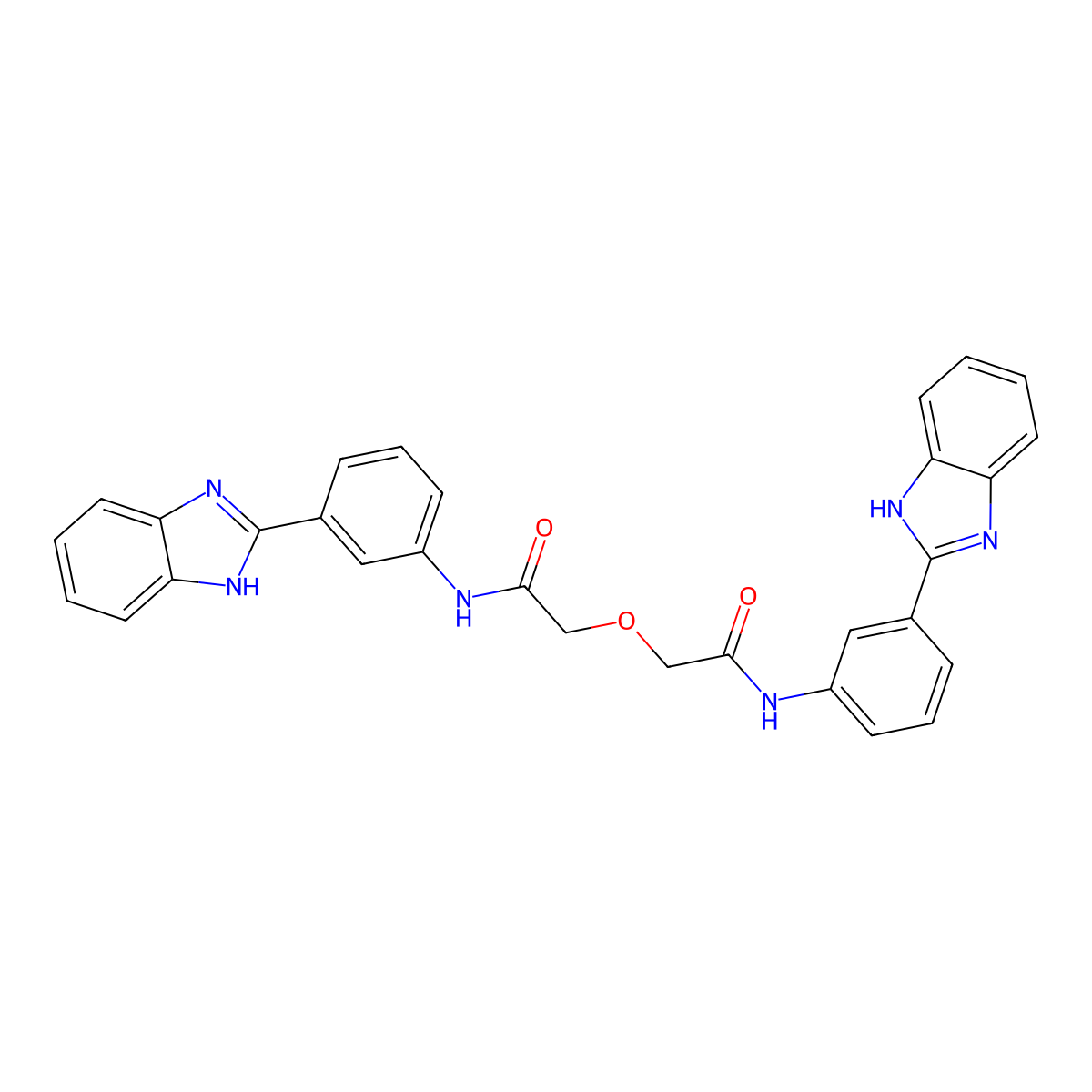 N-[3-(1H-1,3-benzodiazol-2-yl)phenyl]-2-({[3-(1H-1,3-benzodiazol-2-yl)phenyl]carbamoyl}methoxy)acetamide molecular structure, CAS 477493-52-0