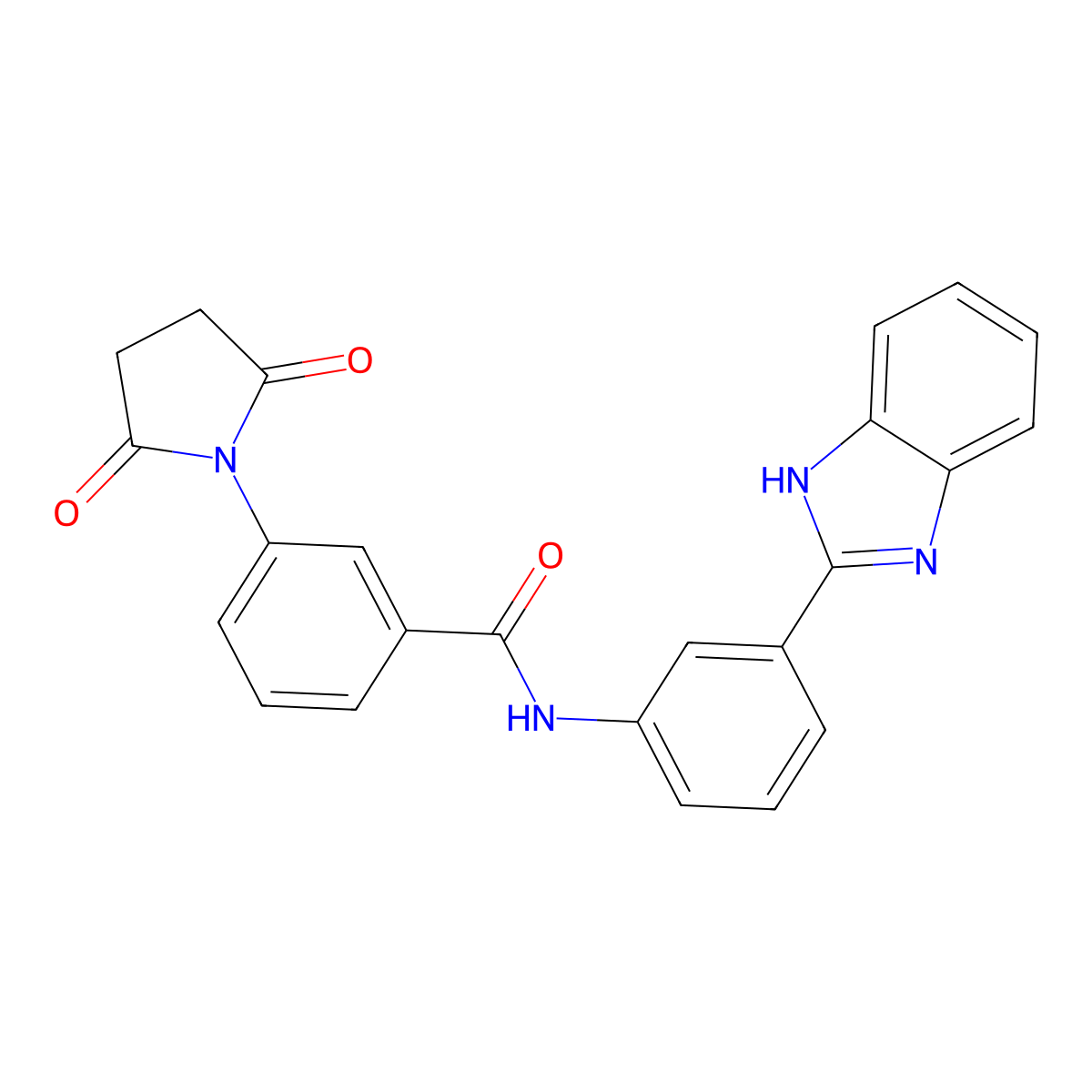 N-(3-(1H-benzo[d]imidazol-2-yl)phenyl)-3-(2,5-dioxopyrrolidin-1-yl)benzamide molecular structure, CAS 477493-70-2