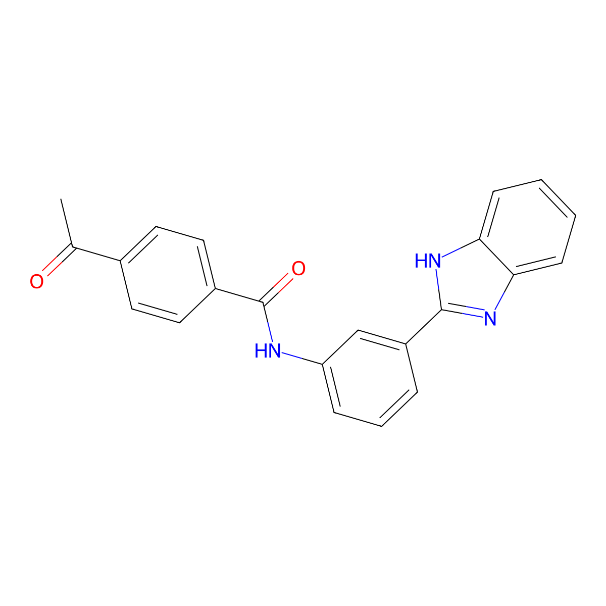 4-acetyl-N-[3-(1H-benzimidazol-2-yl)phenyl]benzamide molecular structure, CAS 477493-74-6
