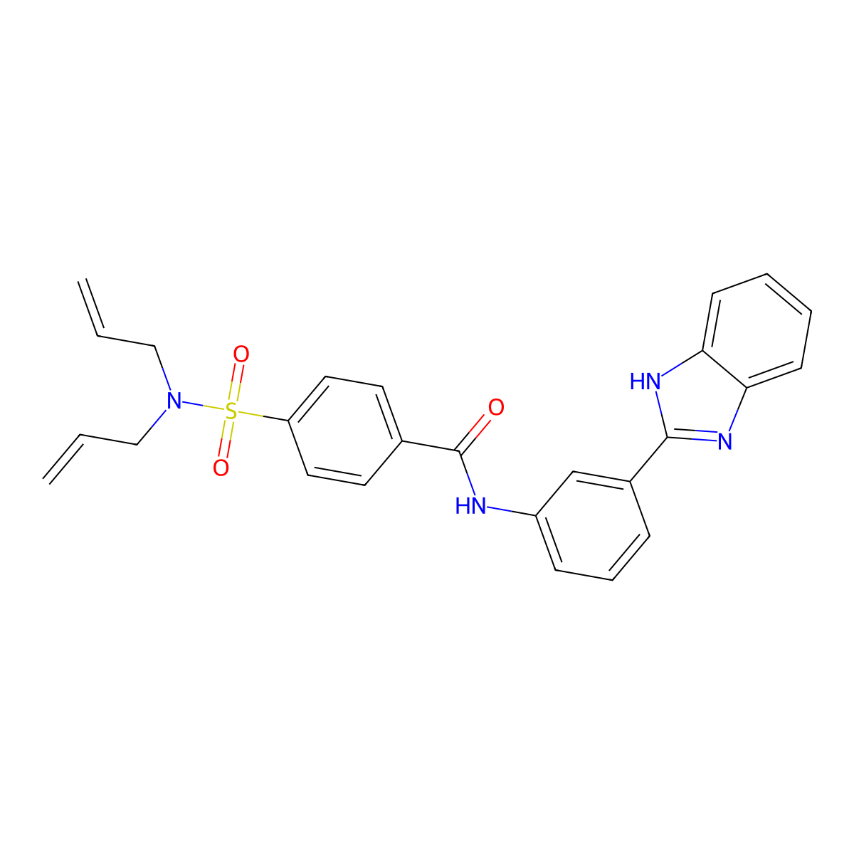 N-(3-(1H-benzo[d]imidazol-2-yl)phenyl)-4-(N,N-diallylsulfamoyl)benzamide molecular structure, CAS 477493-77-9