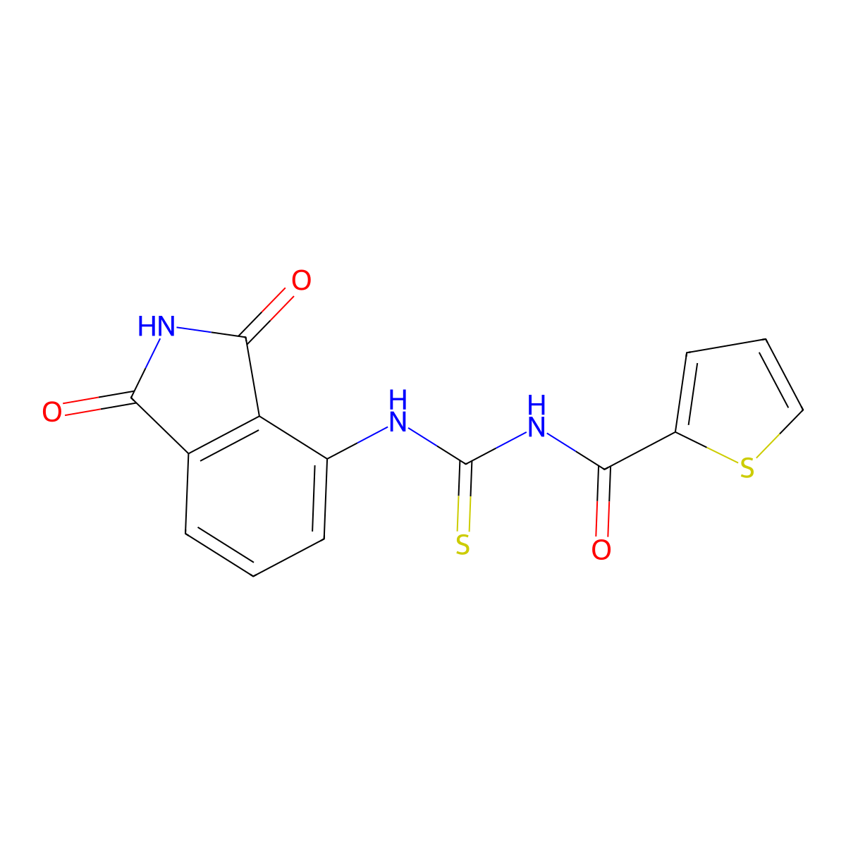 N-((1,3-dioxoisoindolin-4-yl)carbamothioyl)thiophene-2-carboxamide molecular structure, CAS 477496-22-3