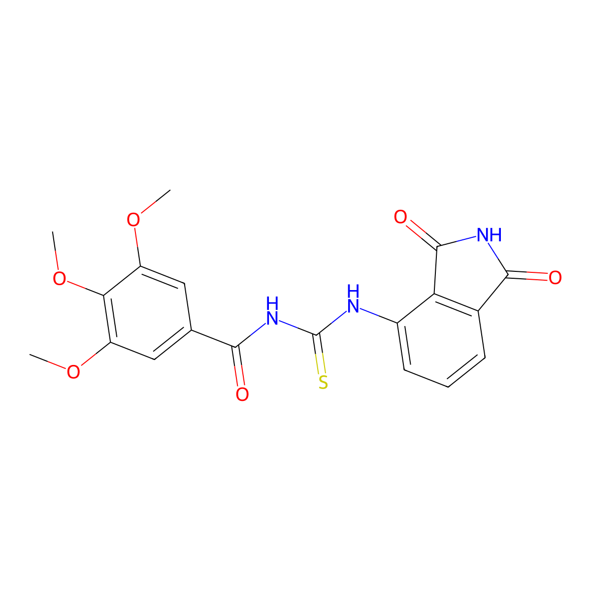 N-((1,3-dioxoisoindolin-4-yl)carbamothioyl)-3,4,5-trimethoxybenzamide molecular structure, CAS 477496-24-5