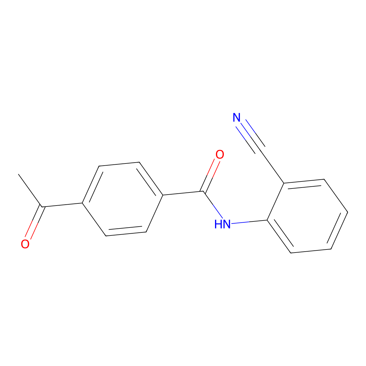 4-acetyl-N-(2-cyanophenyl)benzamide molecular structure, CAS 477497-23-7