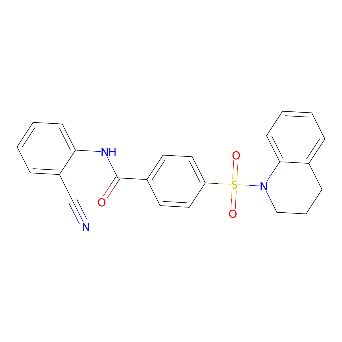 N-(2-cyanophenyl)-4-(3,4-dihydro-2H-quinolin-1-ylsulfonyl)benzamide molecular structure, CAS 477497-31-7
