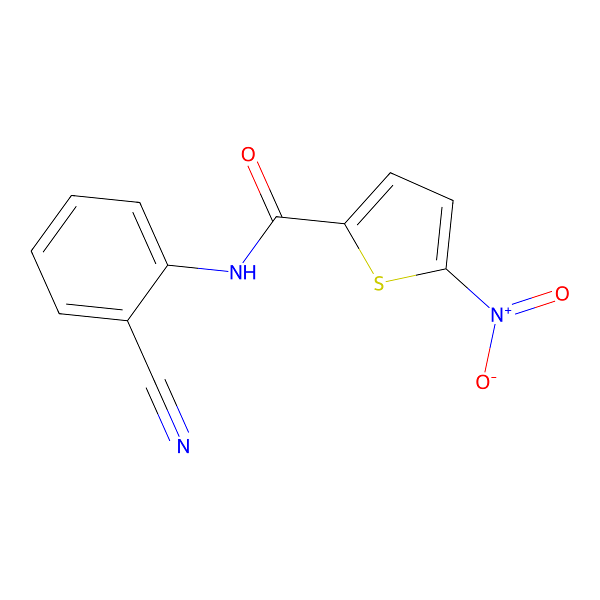 N-(2-cyanophenyl)-5-nitrothiophene-2-carboxamide molecular structure, CAS 477497-37-3