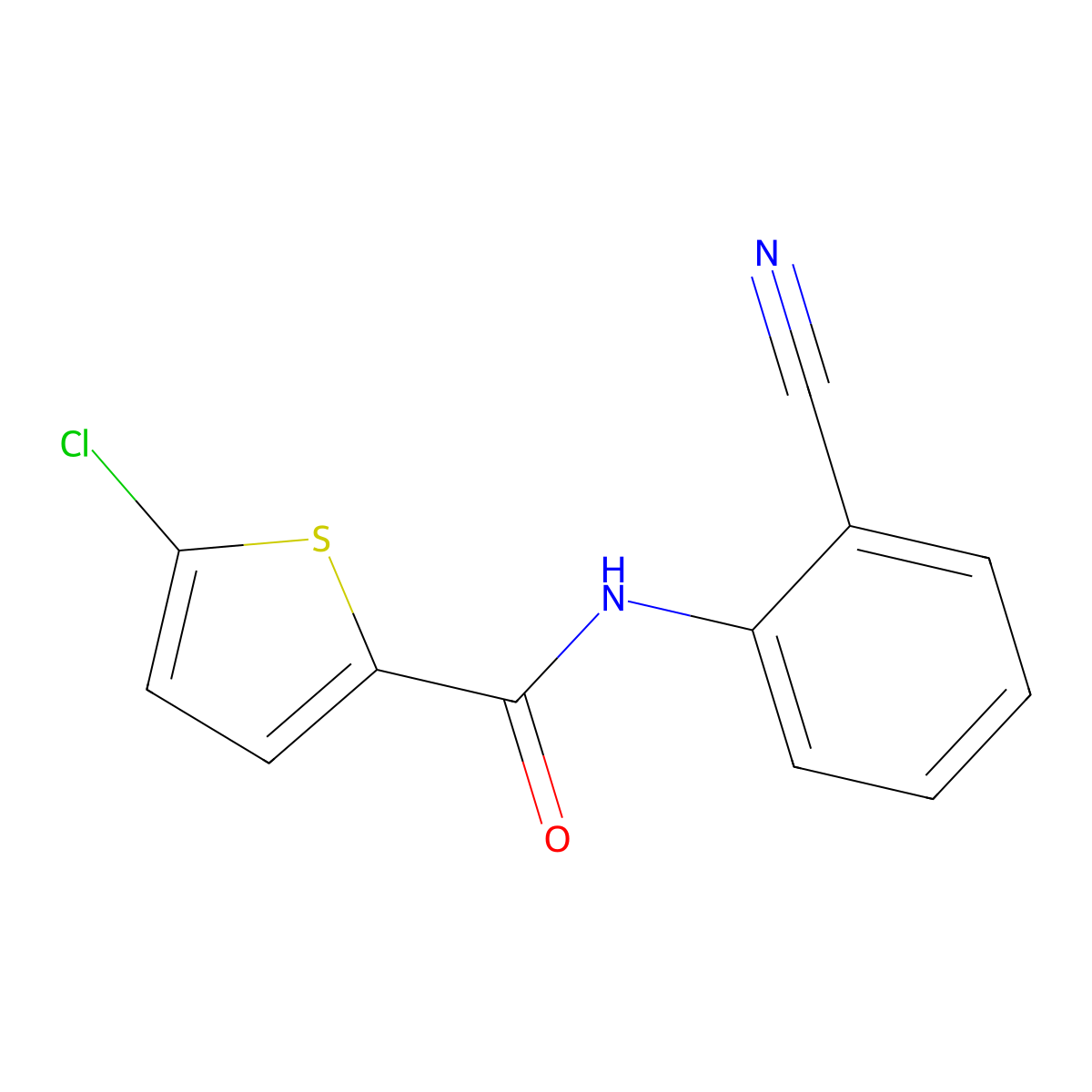 5-chloro-N-(2-cyanophenyl)thiophene-2-carboxamide molecular structure, CAS 477497-42-0