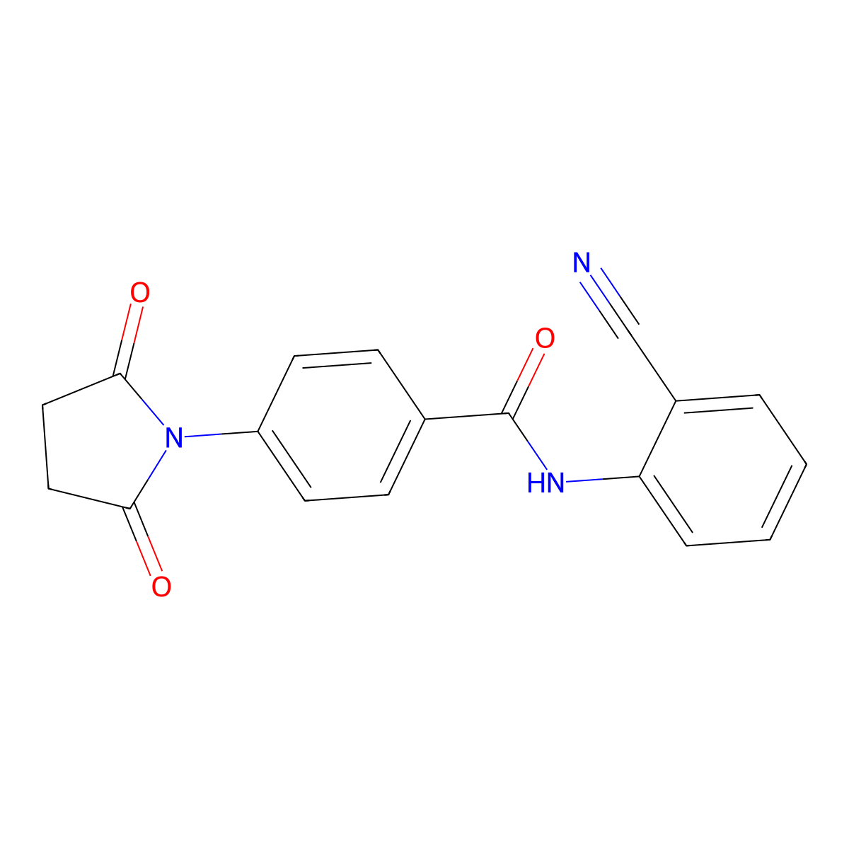 N-(2-cyanophenyl)-4-(2,5-dioxopyrrolidin-1-yl)benzamide molecular structure, CAS 477497-62-4