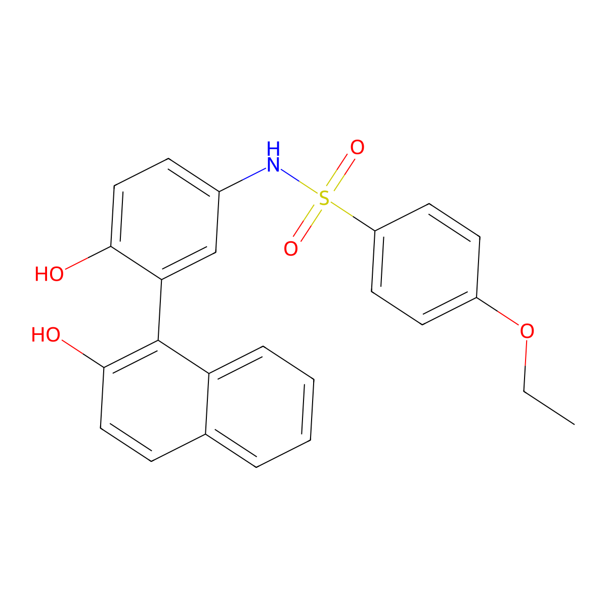 4-ethoxy-N-(4-hydroxy-3-(2-hydroxynaphthalen-1-yl)phenyl)benzenesulfonamide molecular structure, CAS 477498-43-4