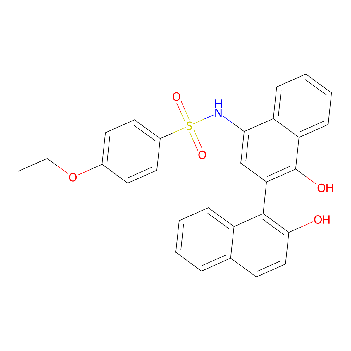 4-ethoxy-N-[4-hydroxy-3-(2-hydroxynaphthalen-1-yl)naphthalen-1-yl]benzenesulfonamide molecular structure, CAS 477498-57-0