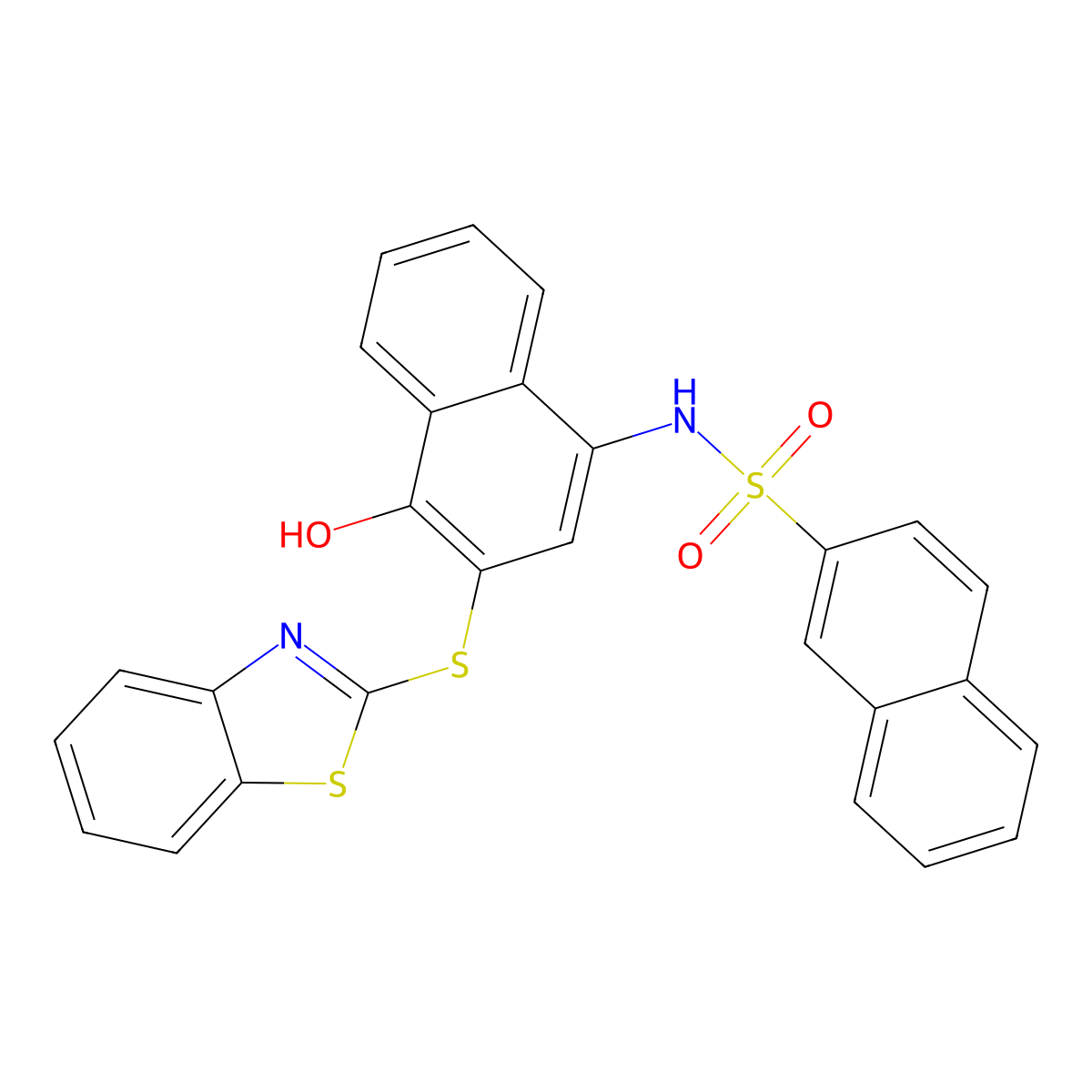 N-[3-(1,3-benzothiazol-2-ylsulfanyl)-4-hydroxynaphthalen-1-yl]naphthalene-2-sulfonamide molecular structure, CAS 477498-78-5