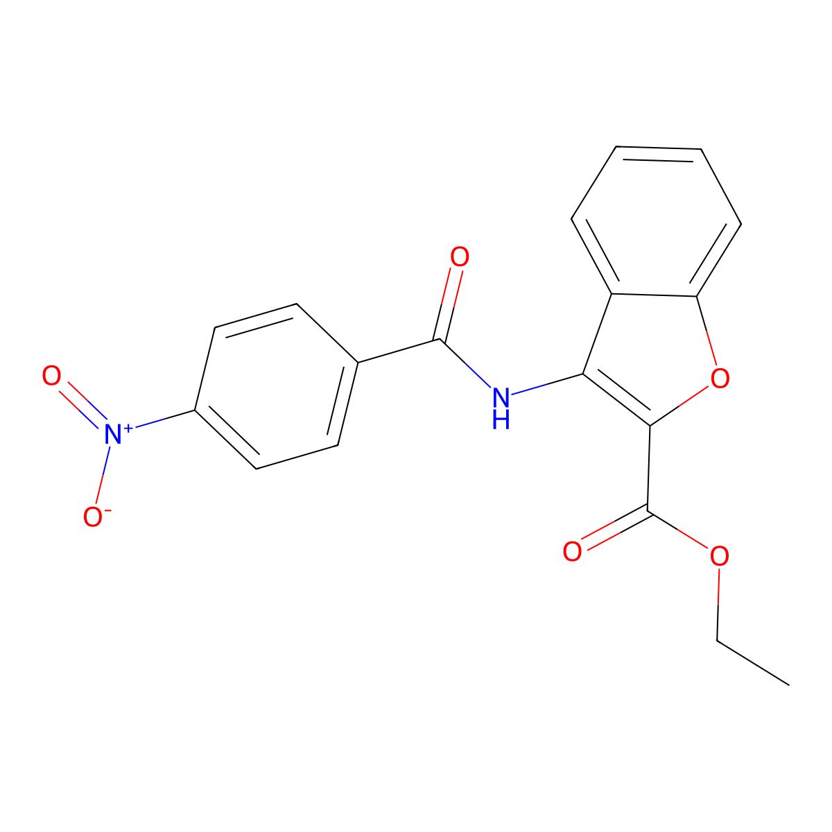 Ethyl 3-(4-nitrobenzamido)benzofuran-2-carboxylate molecular structure, CAS 477499-01-7