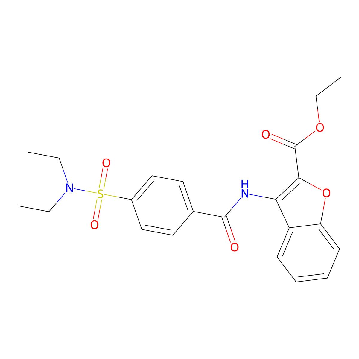 Ethyl 3-[4-(diethylsulfamoyl)benzamido]-1-benzofuran-2-carboxylate molecular structure, CAS 477499-30-2