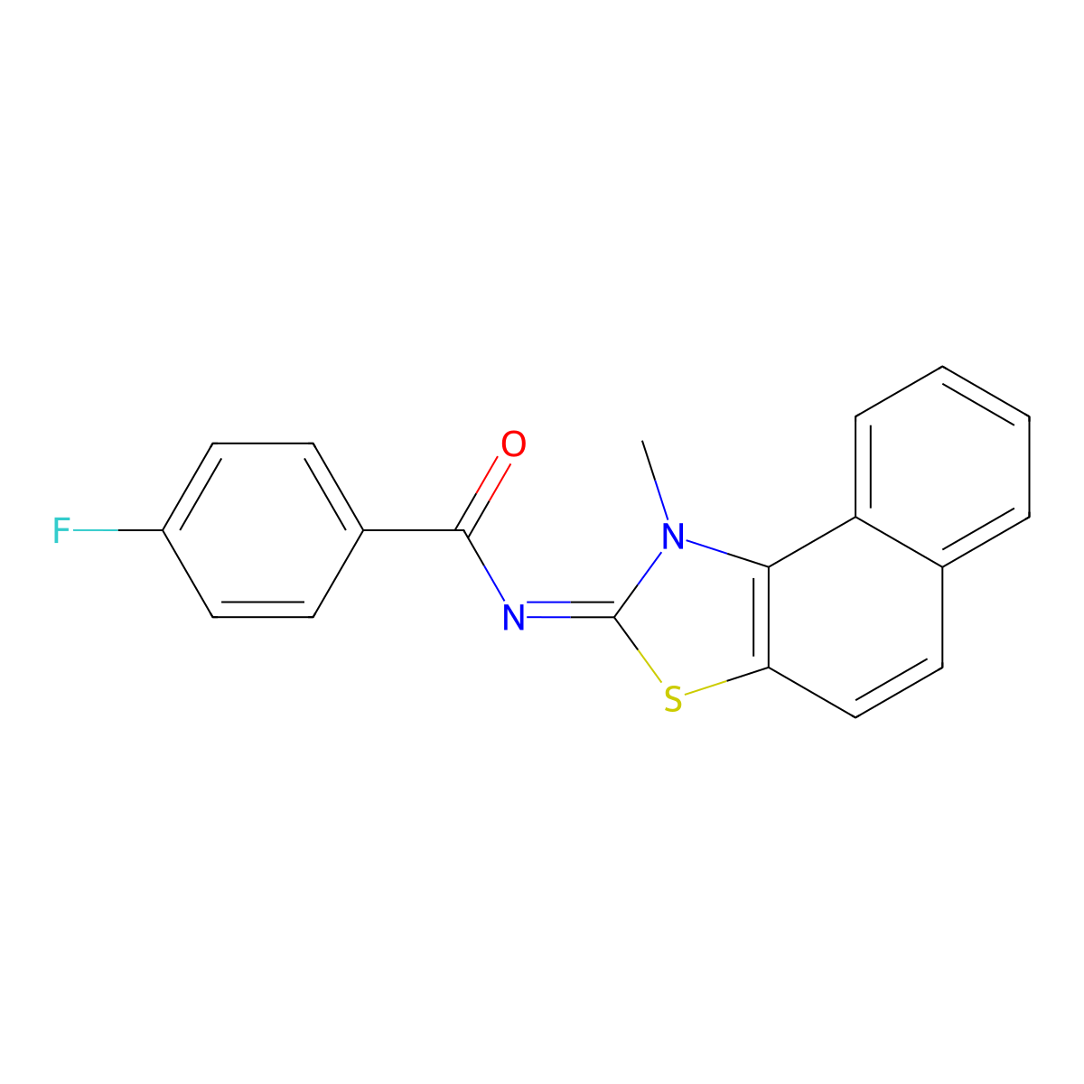 (E)-4-fluoro-N-(1-methylnaphtho[1,2-d]thiazol-2(1H)-ylidene)benzamide molecular structure, CAS 477499-40-4