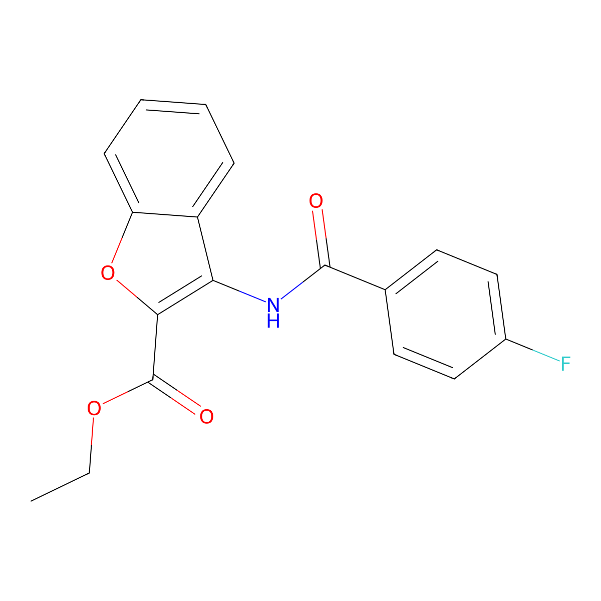Ethyl 3-(4-fluorobenzamido)benzofuran-2-carboxylate molecular structure, CAS 477499-42-6