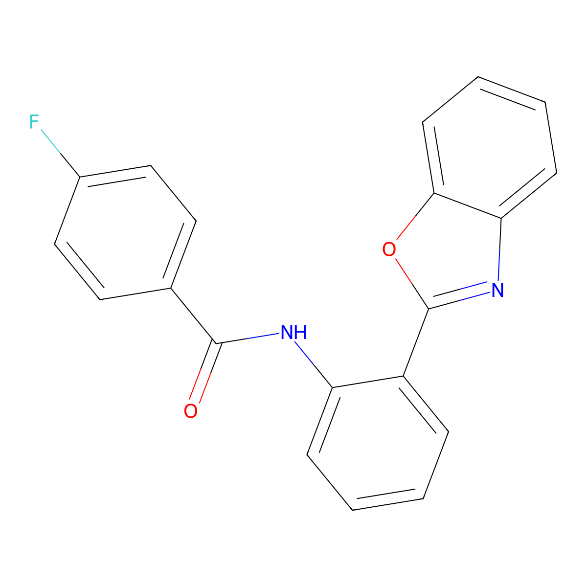 N-[2-(1,3-benzoxazol-2-yl)phenyl]-4-fluorobenzamide molecular structure, CAS 477499-44-8