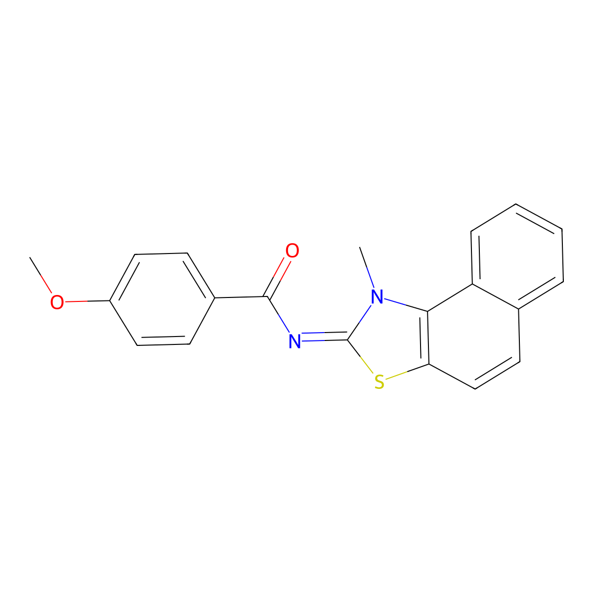 (E)-4-methoxy-N-(1-methylnaphtho[1,2-d]thiazol-2(1H)-ylidene)benzamide molecular structure, CAS 477499-51-7