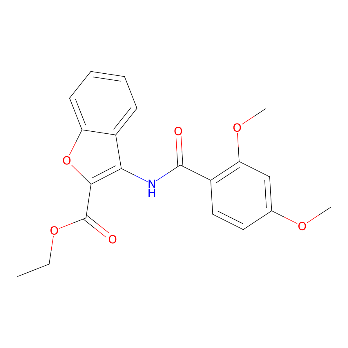 Ethyl 3-(2,4-dimethoxybenzamido)benzofuran-2-carboxylate molecular structure, CAS 477499-63-1
