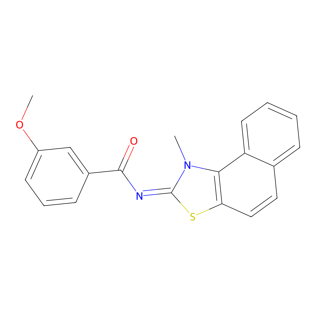 3-methoxy-N-(1-methylbenzo[e][1,3]benzothiazol-2-ylidene)benzamide molecular structure, CAS 477499-67-5