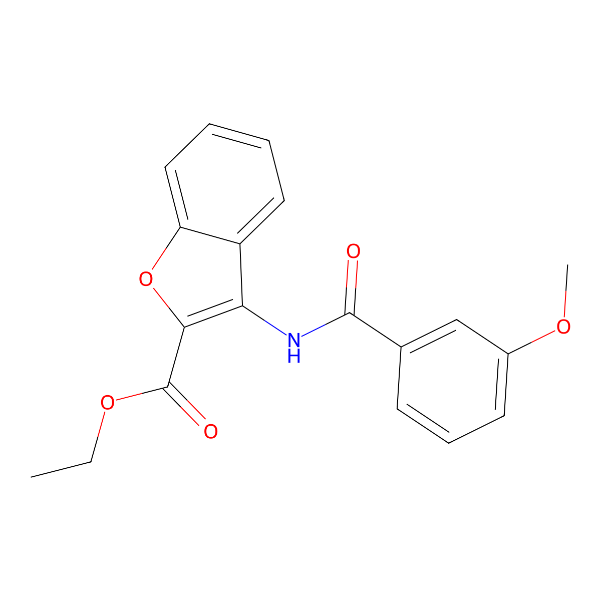 3-[[(3-Methoxyphenyl)-oxomethyl]amino]-2-benzofurancarboxylic acid ethyl ester molecular structure, CAS 477499-69-7