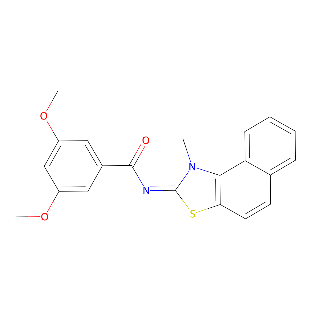 3,5-dimethoxy-N-(1-methylbenzo[e][1,3]benzothiazol-2-ylidene)benzamide molecular structure, CAS 477499-73-3