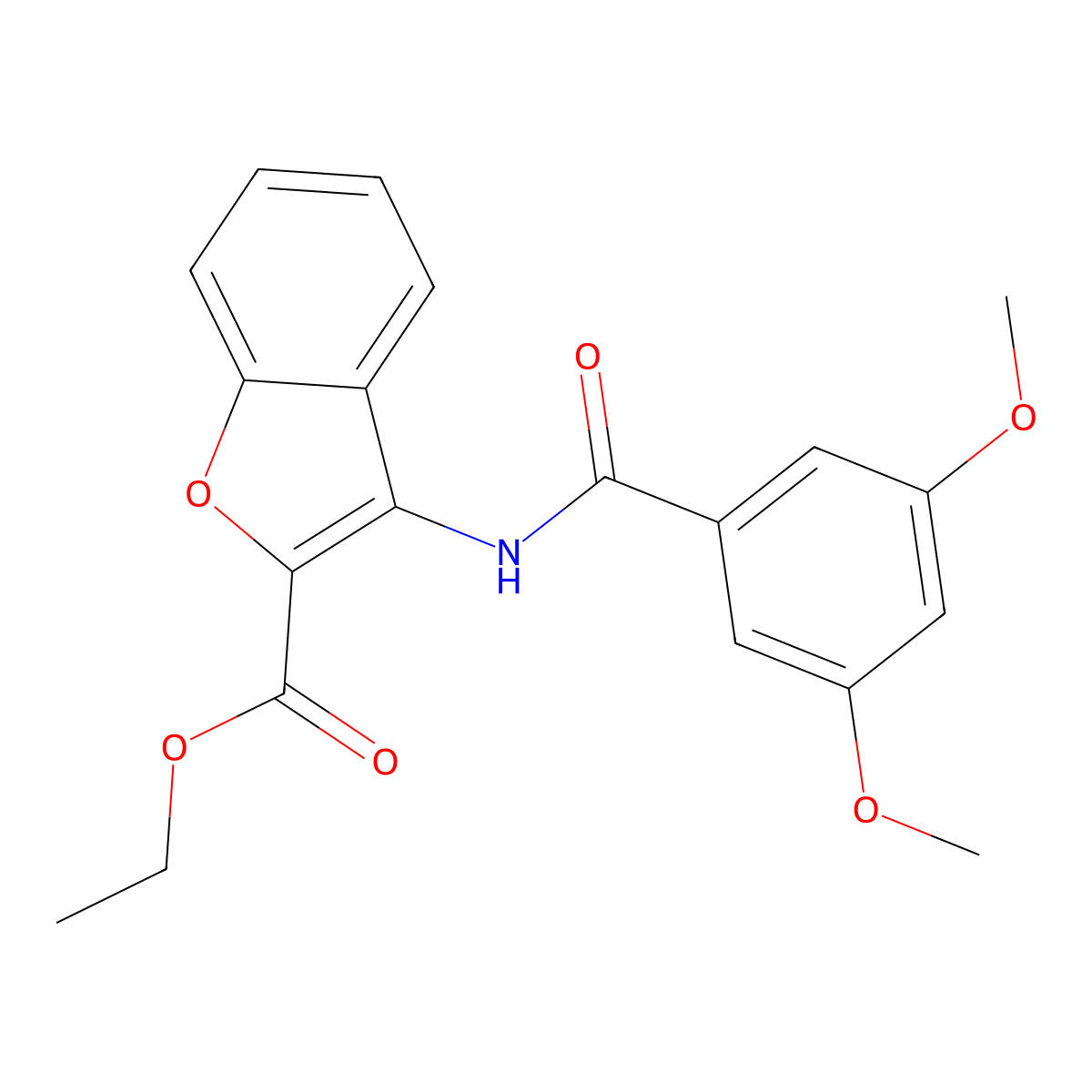 Ethyl 3-[(3,5-dimethoxybenzoyl)amino]-1-benzofuran-2-carboxylate molecular structure, CAS 477499-75-5