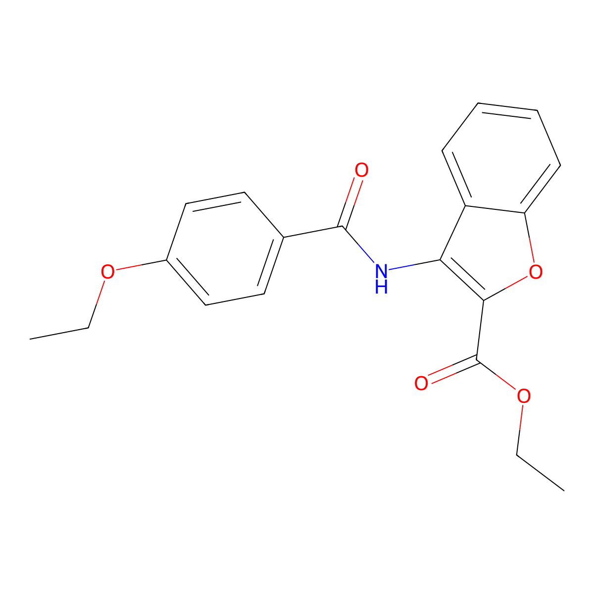 Ethyl 3-(4-ethoxybenzamido)benzofuran-2-carboxylate molecular structure, CAS 477499-93-7