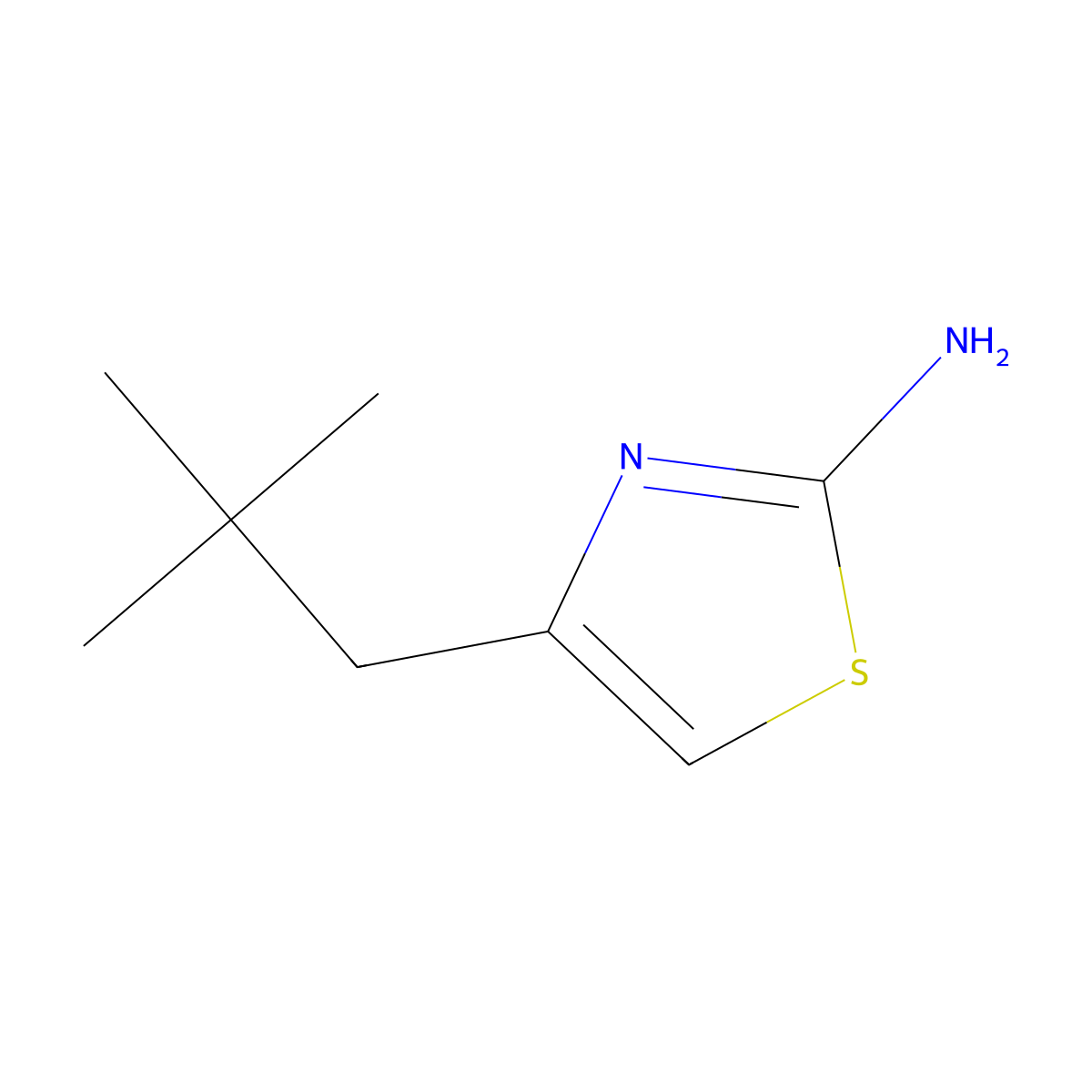 4-(2,2-Dimethylpropyl)-1,3-thiazol-2-amine molecular structure, CAS 4775-71-7