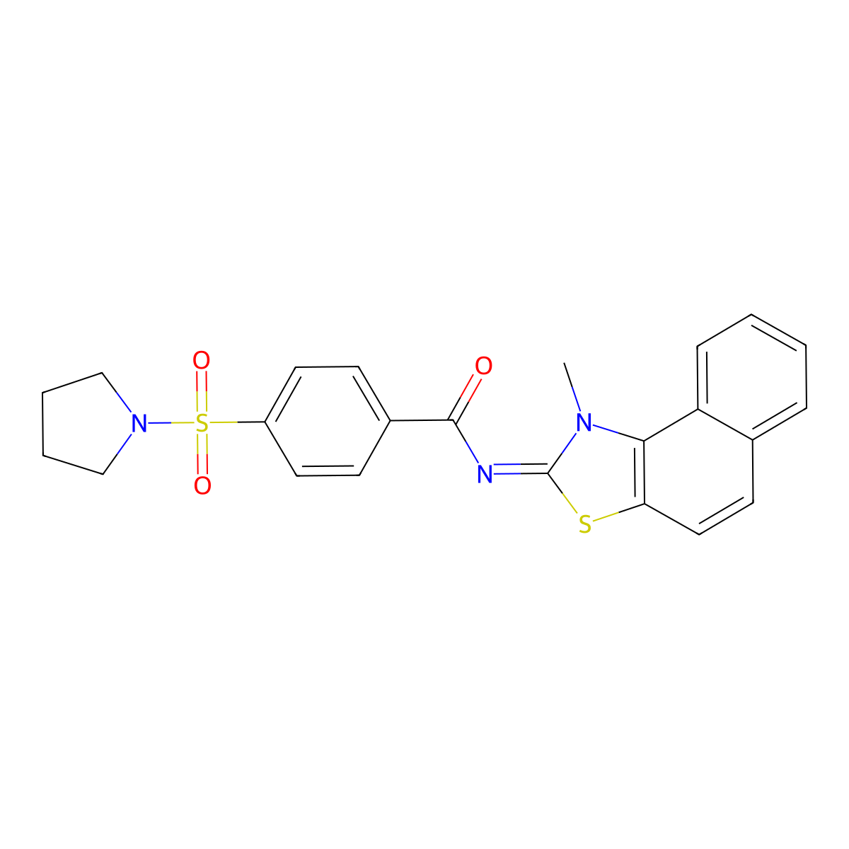 N-(1-methylbenzo[e][1,3]benzothiazol-2-ylidene)-4-pyrrolidin-1-ylsulfonylbenzamide molecular structure, CAS 477500-01-9