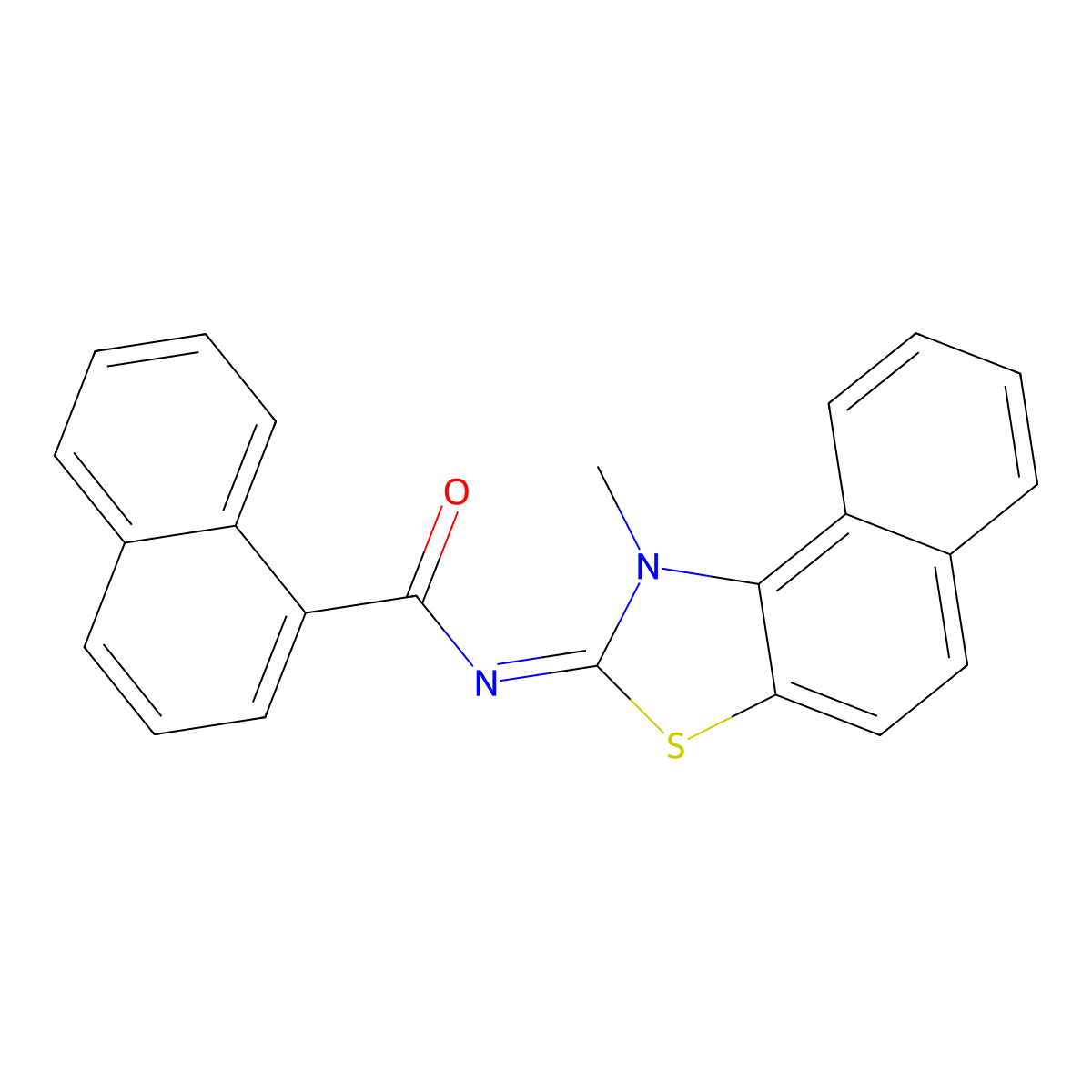 (E)-N-(1-methylnaphtho[1,2-d]thiazol-2(1H)-ylidene)-1-naphthamide molecular structure, CAS 477500-04-2