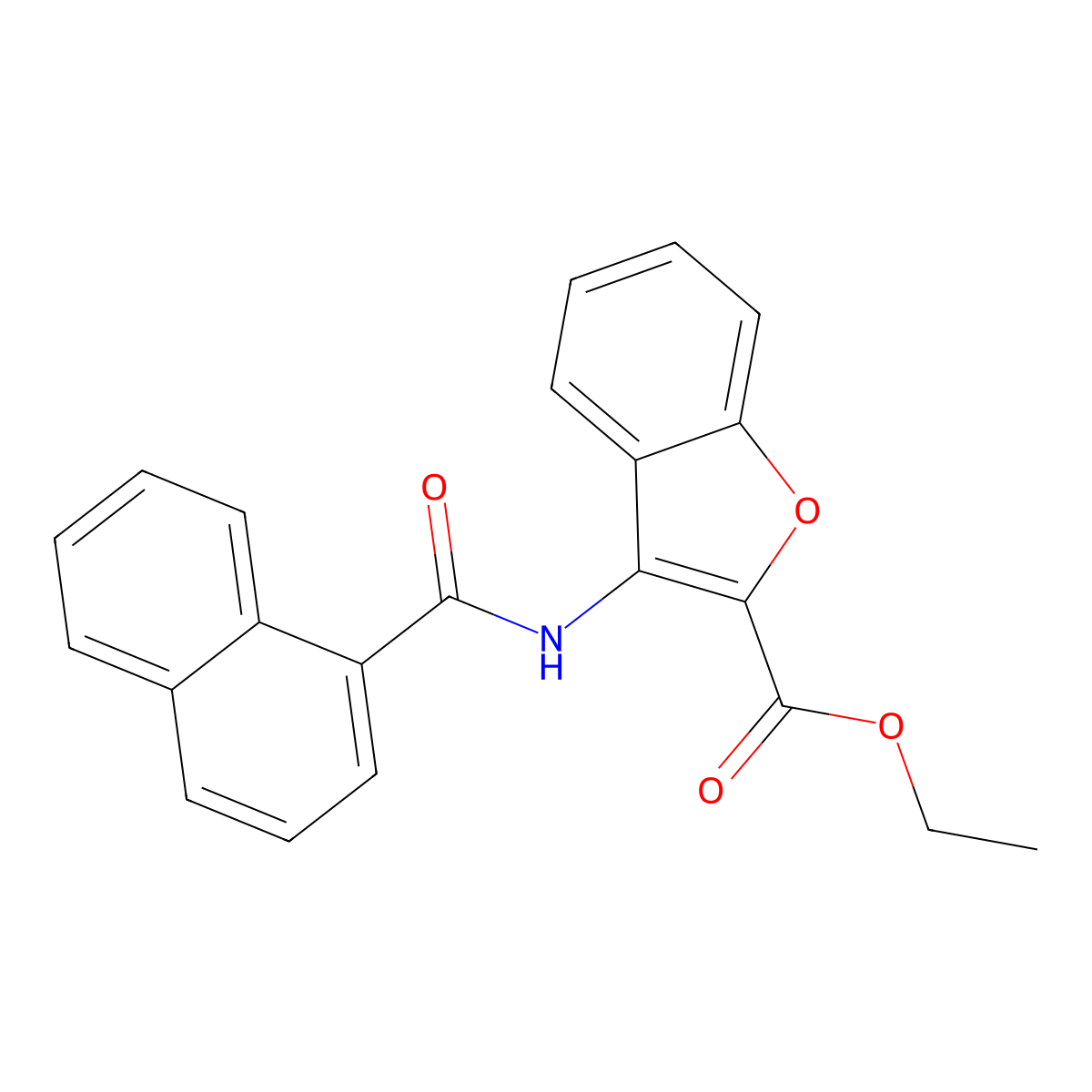 Ethyl 3-(naphthalene-1-carbonylamino)-1-benzofuran-2-carboxylate molecular structure, CAS 477500-05-3